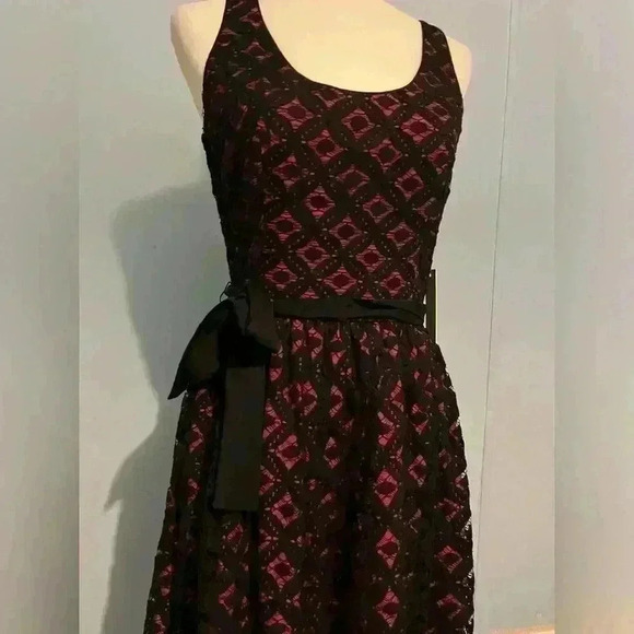 Amanda Uprichard Lacey Dress with a Pink Liner w/fabric belt Size Medium - Picture 2 of 6